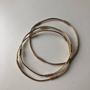 Gold dainty bangles, set of 3